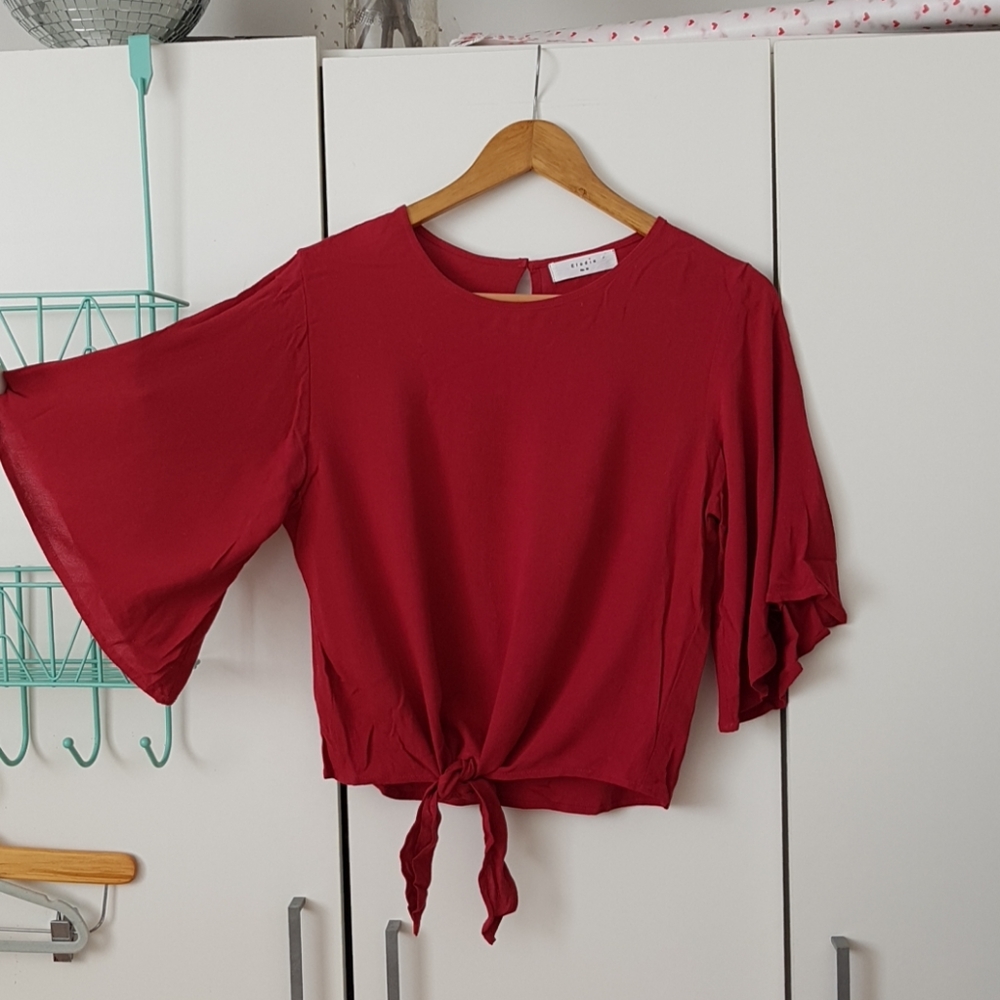 Deep pink flowy blouse